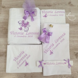 Trusou Botez Personalizat 010- Fluturași- mov lila