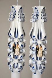 Lumanare de nunta sculptata LN 607 Bleumarin