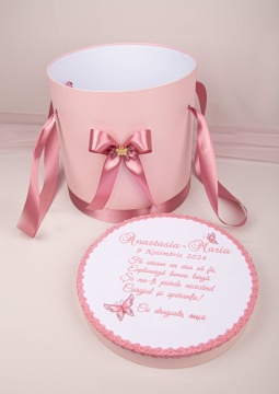 cutie trusou botez roz pudra