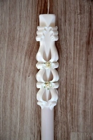 Lumanare de botez LB 701 D3,6 x 60cm Alb