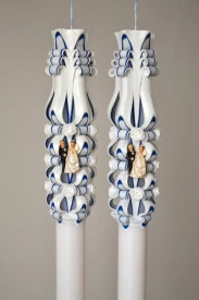 Lumanare de nunta sculptata LN 607 Bleumarin - Img 2