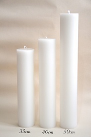 Lumânare stâlp D 7,6 cm x H 35/40/50 cm pentru Nuntă sau Botez - Img 1