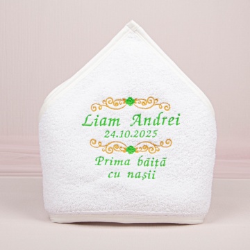 Prosop bebe personalizat 015 - „Prima Băiță cu Nașii”