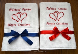 Set 2 prosoape personalizate, Inimioare - Img 2