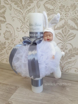 lumanare botez gri