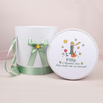 cutie trusou botez micul print verde menta