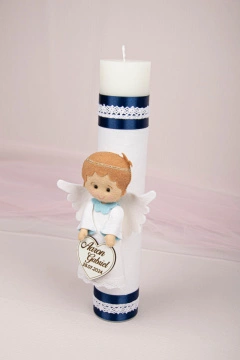 lumanare botez ingeras bleumarin