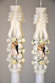 Lumanare de nunta sculptata LN 602 Crem