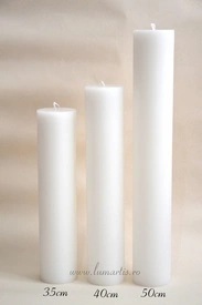 Lumânare stâlp D 7,6 cm x H 35/40/50 cm pentru Nuntă sau Botez - Img 2