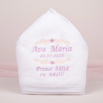 Prosop bebe personalizat 01 - „Prima Băiță cu Nașii”