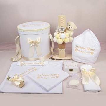 Set botez complet personalizat 239 - Ivory