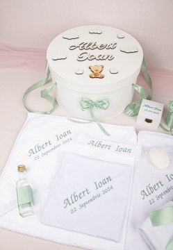 set botez cu ursulet verde menta