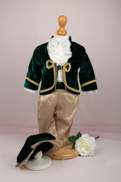 costum micul print verde smarald