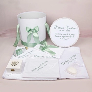 Set botez personalizat 236 - Verde mentă