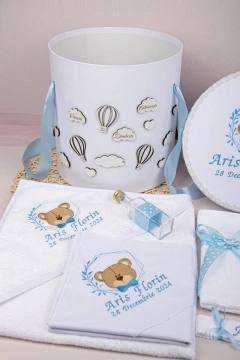 set botez ursulet cu papion bleo