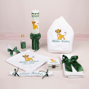 Set Trusou brodat + Lumânare „Simba” SL01