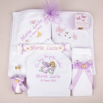 Trusou Botez Personalizat 232 - Îngeraș și fluturi
