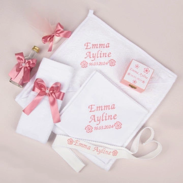 Trusou Botez Personalizat Clasic 051- Roz pudrat