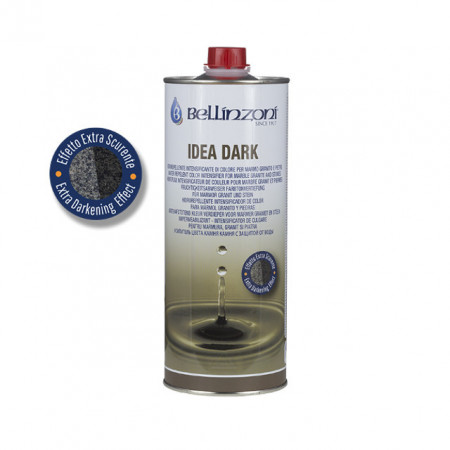 Impermeabilizant tonalizant protectiv pentru marmura, granit, limestone, ardezie, piatra situata la interior si exterior cu EFECT DE INCHIDERE A CULORII Bellinzoni IDEA DARK