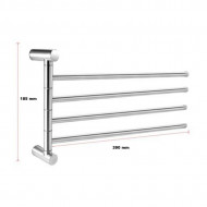 Suport rotativ pentru prosoape cu 4 bare, inox