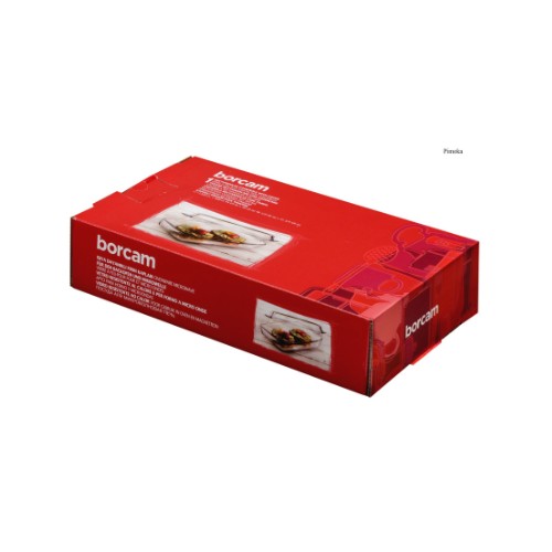 Vas termorezistent rectangular cu capac Borcam 1.3 L/0.9 L