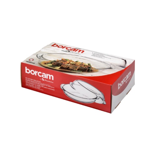 Vas termorezistent oval cu capac Borcam 2.25 L/2.25 L