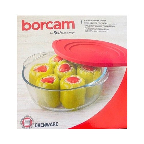 Vas termorezistent rotund cu capac Borcam 0.84 L