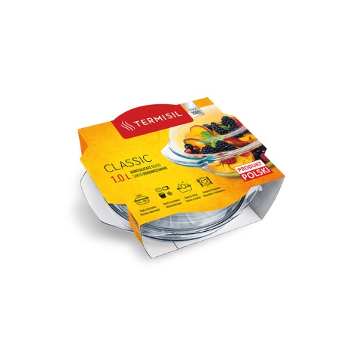 Vas termorezistent rotund cu capac Termisil 1.0 L