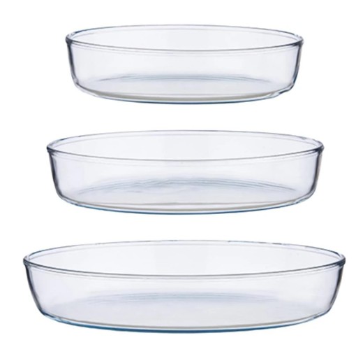 Set 3 vase termorezistente ovale Borcam 3.2L/2.36L/1.55 L