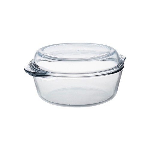 Vas termorezistent rotund cu capac Borcam 2.1 L