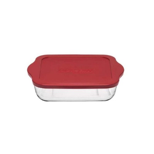 Vas termorezistent dreptunghiular cu capac Borcam 1.95 L