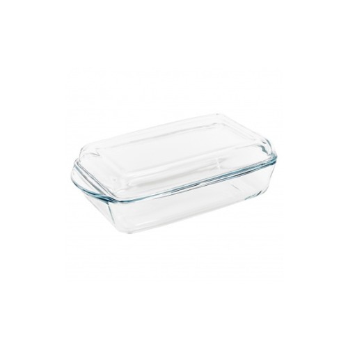 Vas termorezistent rectangular cu capac Borcam 2.75 L/1.37 L
