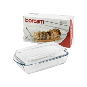 Vas termorezistent rectangular cu capac Borcam 2.75 L/1.37 L - Img 2