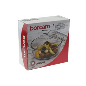 Vas termorezistent rotund cu capac Borcam 1.45 L - Img 1