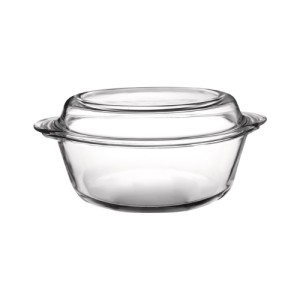 Vas termorezistent rotund cu capac Borcam 1.45 L - Img 2