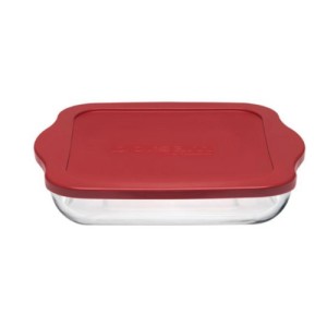 Vas termorezistent patrat cu capac Borcam 3.2 L - Img 2