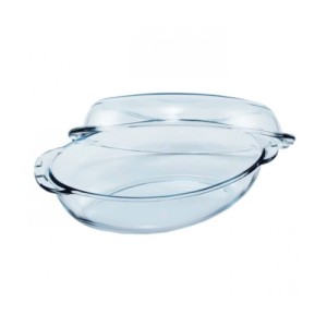Vas termorezistent oval cu capac Borcam 2.85 L/1.8 L - Img 2
