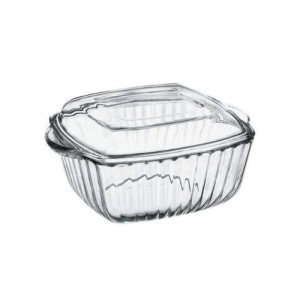 Vas termorezistent dreptunghiular cu capac Borcam 1.870 L - Img 2