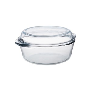 Vas termorezistent rotund cu capac Borcam 2.1 L - Img 1