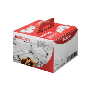 Vas termorezistent rotund cu capac Borcam 2.1 L - Img 2