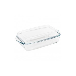 Vas termorezistent rectangular cu capac Borcam 2.75 L/1.37 L - Img 1
