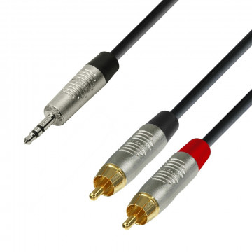Adam Hall 4Star TRS-2RCA 0.9m - Cablu audio