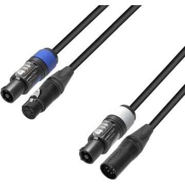 Adam Hall 5 STAR H PCON 5D 0500 5m - Cablu hibrid DMX si Alimentare Powercon