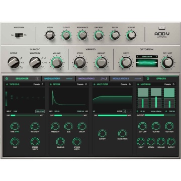 Arturia Acid V License - Plugin sintetizator virtual acid bass TB-303 cu sequencer polimetric si 14 algoritmi de distorsiune - Img 3