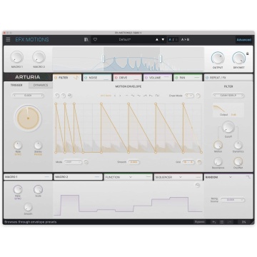 Arturia Efx MOTIONS - Plugin multi-efect cu procesare audio bazata pe miscare Beat Repeater si modulatie