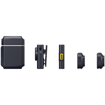 Hollyland LARK M2 Mini Combo - Shine Charcoal - Sistem Lavaliera Wireless 2.4 GHz cu 2 Transmitatoare - Img 4