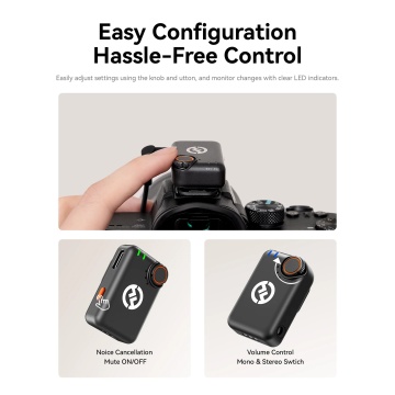 Hollyland LARK M2S Ultimate Combo - Sistem Lavaliera Wireless 2.4 GHz cu 2 Transmitatoare - Img 4