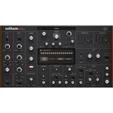 Universal Audio UAD Anthem - Plugin sintetizator virtual monofonic cu filtre in stil analogic si step sequencer