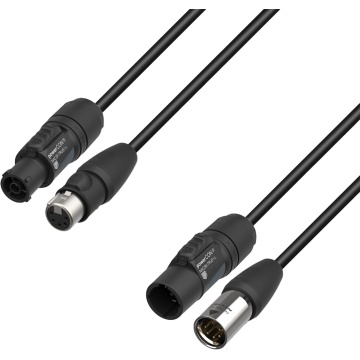 Adam Hall 5 STAR H TCON 5D 1000 IP65 10m - Cablu hibrid DMX si Alimentare Powercon TRUE1