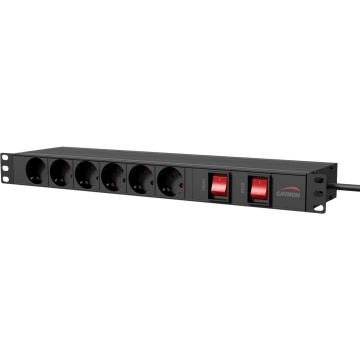 Caymon PSR269GS/B - Prelungitor rack 19" 1U cu 15 prize Type F 16 A / 4000 W - Img 2